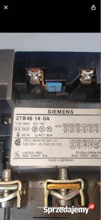 Stycznik Siemens 3TB46 140A cewka 220V Biznes i Przemysł Gliwice