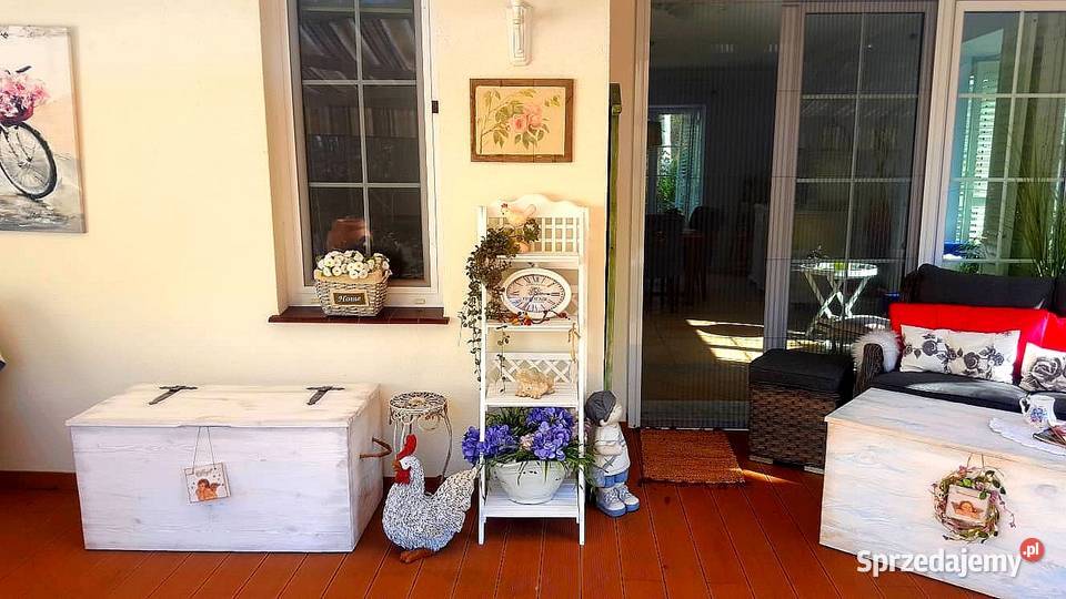 Skrzynia rustykalna siedzisko kufer ławka biała 90cm świętokrzyskie Radków