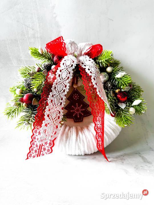 Wianek świąteczny czerwony rozmiar M Boże Narodzenie Zielona Góra