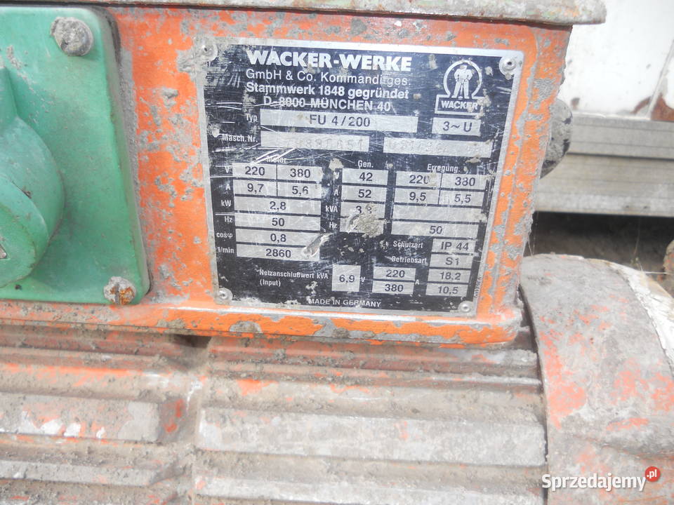 Wacker Wibrator buławowy Buława do betonu WACKER Dębica sprzedam