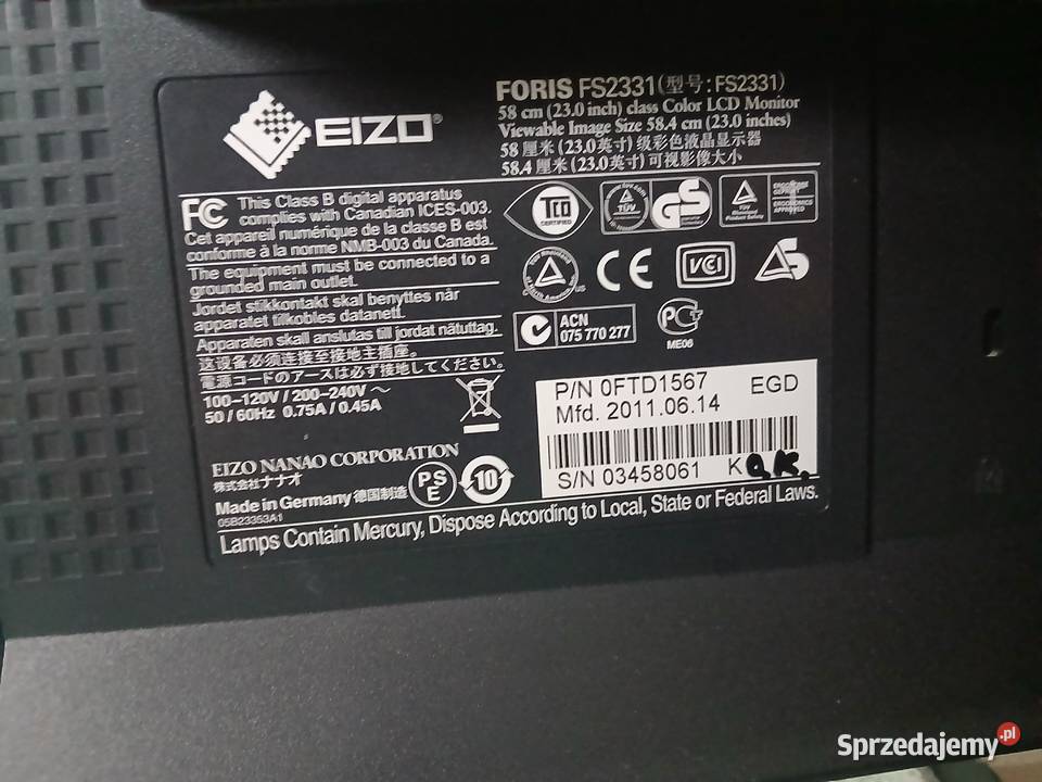 Monitor Eizo dolnośląskie Oborniki Śląskie