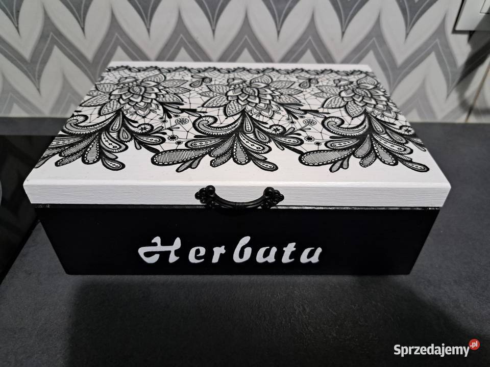 Herbaciarka pudełko drewniane handmade Kędzierzyn-Koźle