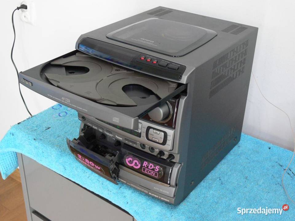 Wieża Aiwa 510 wat AUX CD radio Karaoke mocna podkarpackie Jasło sprzedam