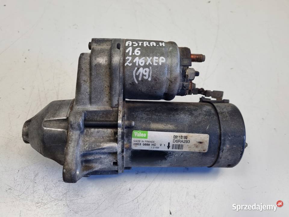 ROZRUSZNIK Opel Astra III H 16 16V D6RA293 valeo Układ elektryczny silnika Rudka