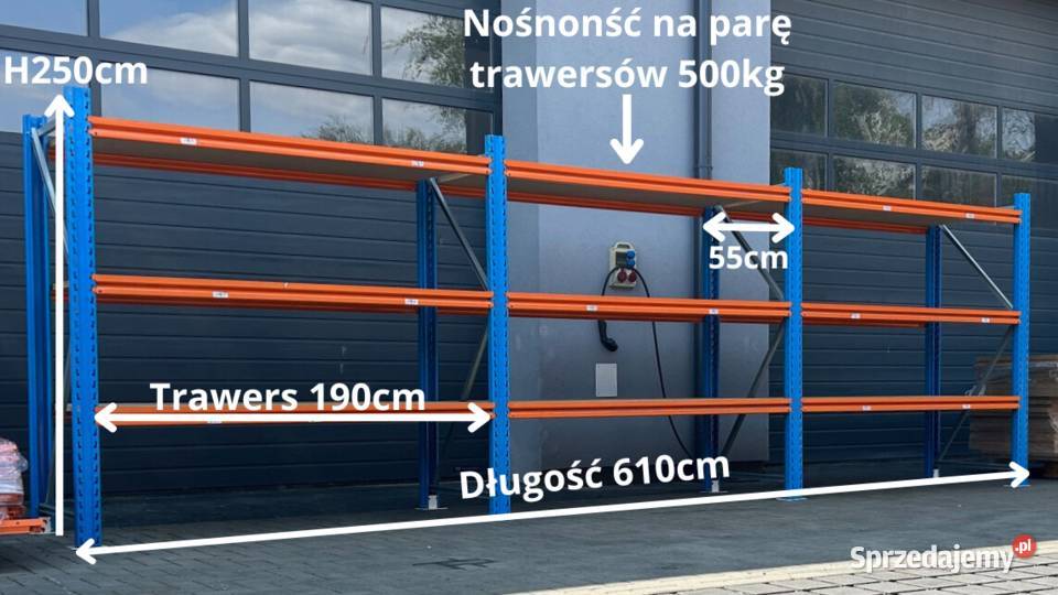 Regał magazynowy sklepowy półkowy STOW H250 G55