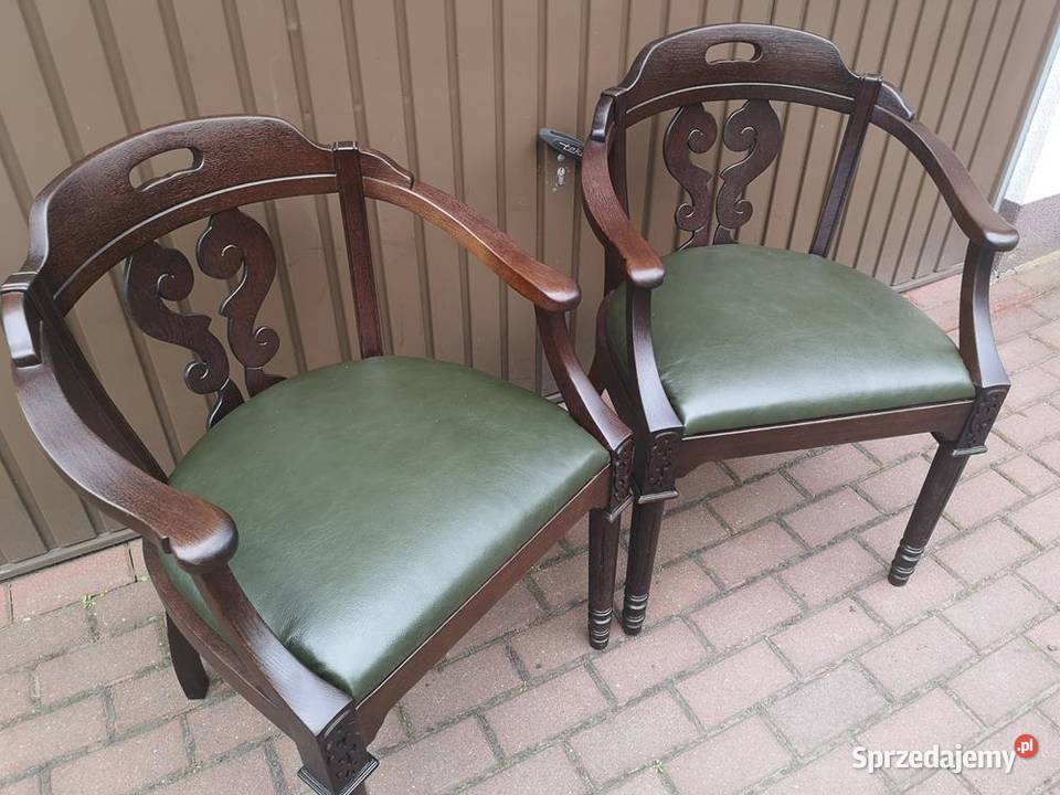 Stary Fotel Krzesło Dębowe Gabinetowe Komplet Swarzędz