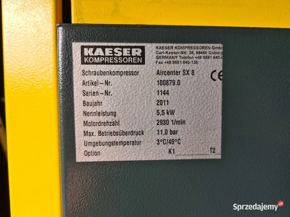 Kompresor śrubowy KAESER Aircenter SX8 55 kw Motoryzacja Zduny