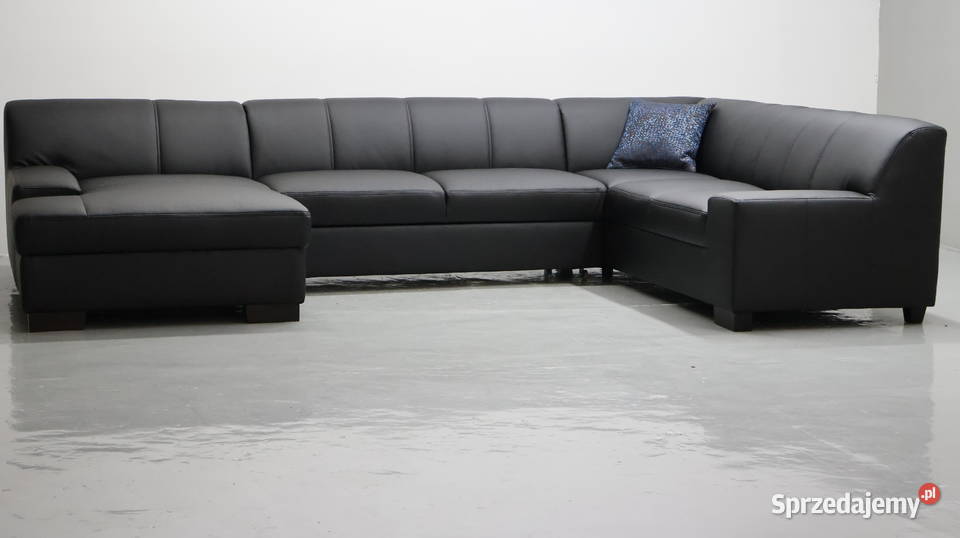 TSD nowy narożnik U funkcją spania czarna eko 75cm Poznań