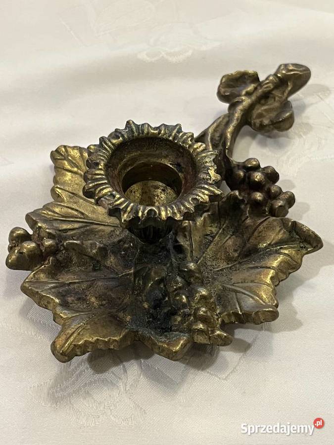 Świecznik kaganek z mosiądzu PRL