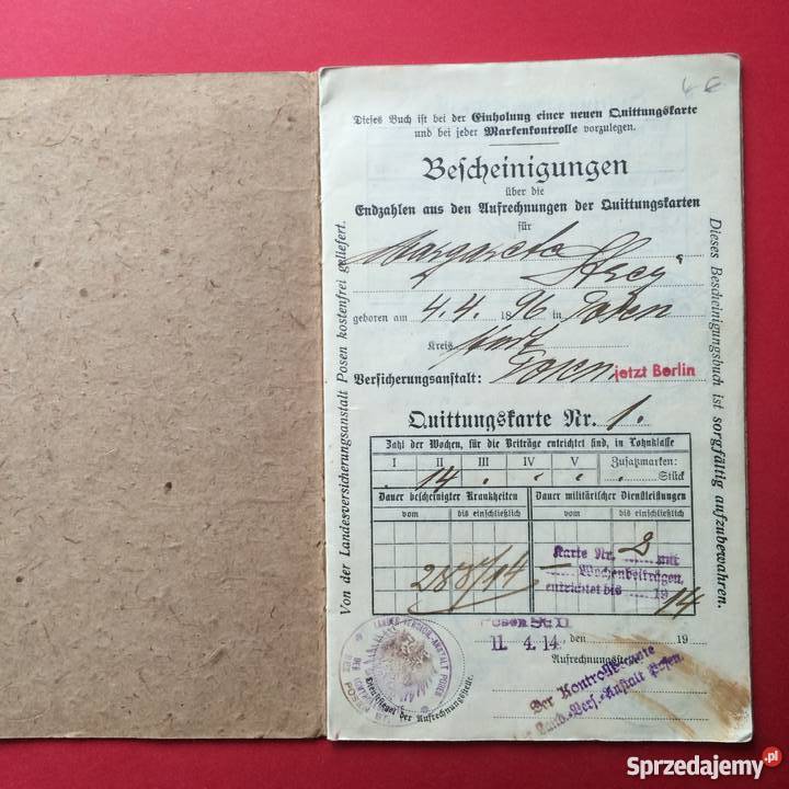 Quittungsbuch Szczecin