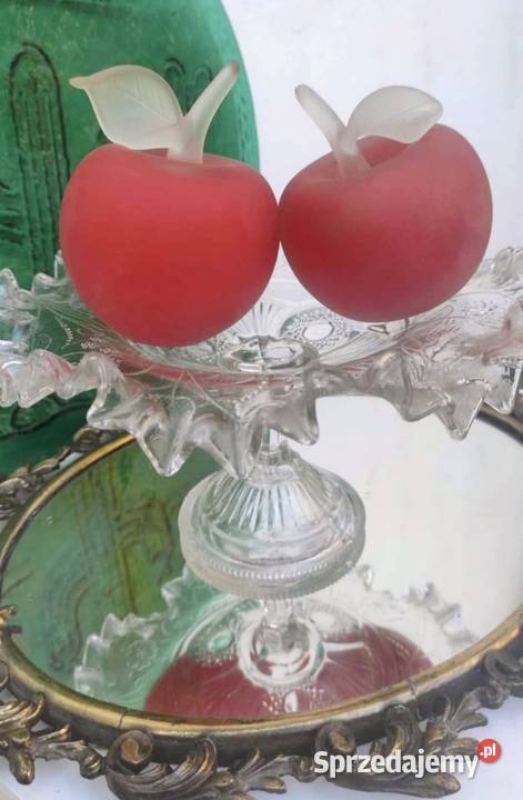 SZKŁO ARTYSTYCZNE MALINOWE JABŁUSZKO MASYWNE Pabianice sprzedam