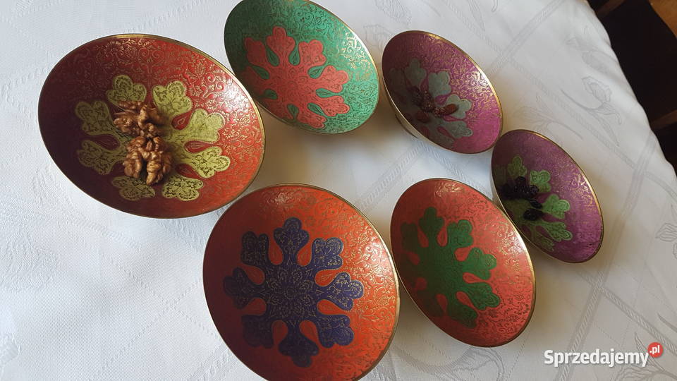 Miedziane miseczki na smakołyki 6 sztuk Tarnowskie Góry