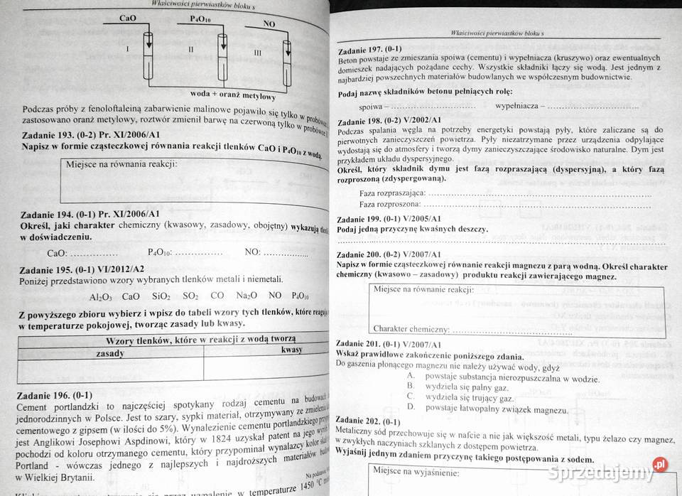 Chemia 1 Zbiór zadań z odpowiedziami 20022017 Chełm