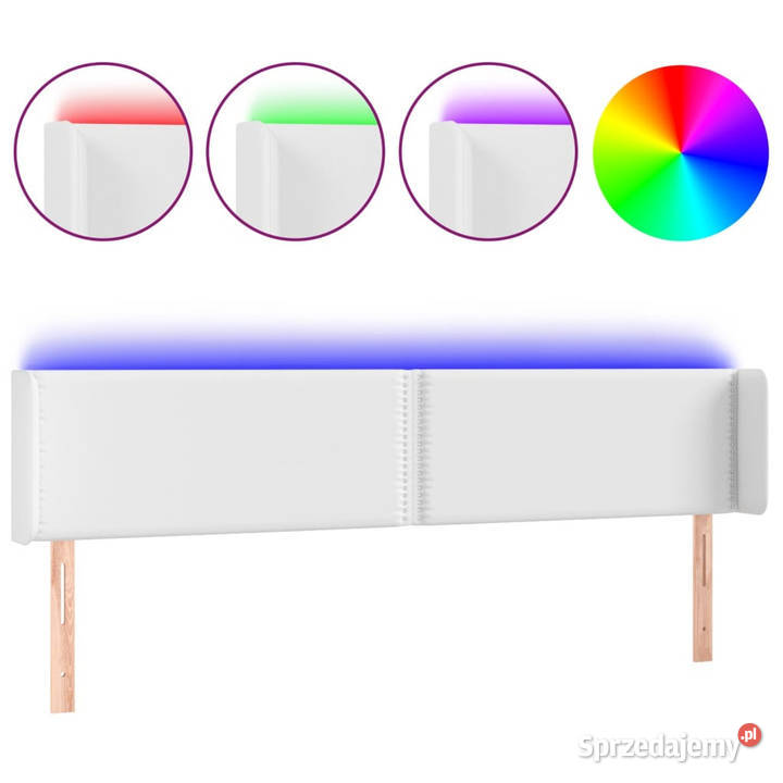 Zagłówek do łóżka z LED biały 203x16x7888 Warszawa