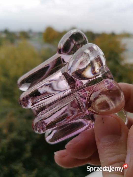 Świecznik vintage że szkła kryształowego