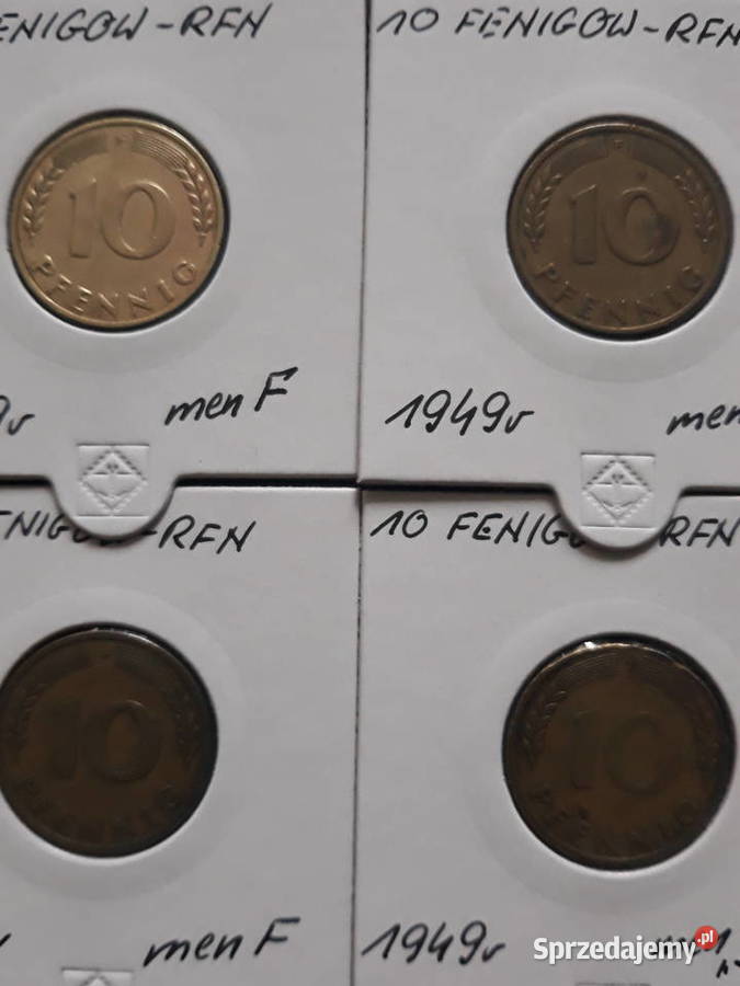 10 Fenigów RFN 1949 r men FFFJ Konin