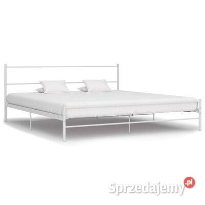 Rama łóżka biała metalowa 160 x 200 284696 sprzedam