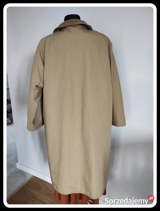 Płaszzcz dwustronny TRENCZ beżowo brązowy 42 XL Płock