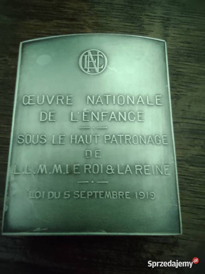 Medal Belgia 1919 praca narodowa dzieci Gniezno