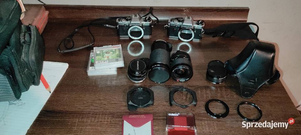 2x Aparat Olympus om 10 obiektywy torba Janów sprzedam
