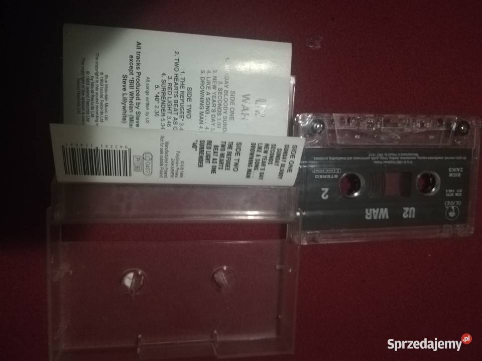 Kaseta magnetofonowa muzyka U2 war oryginalne Płyty i kasety Łódź sprzedam