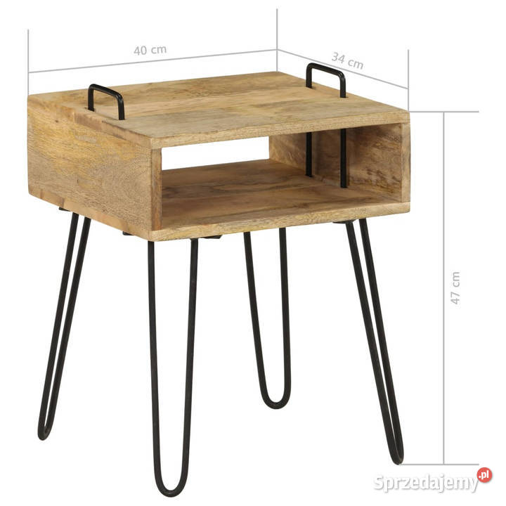 Stolik nocny z litego drewna mango 40 x 34 x 47 Warszawa