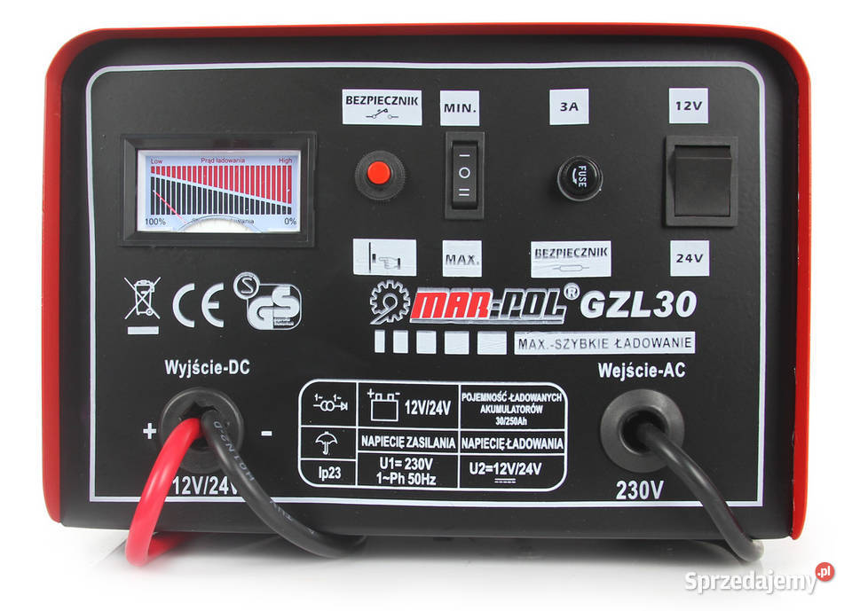 Prostownik GZL30 12V 24V funkcja szybkiego