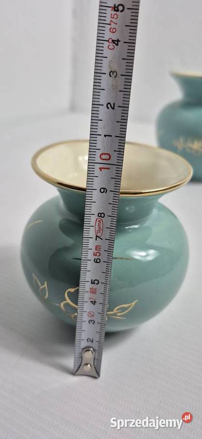 Komplet Wazonów Aurnbacher Majolika Vintage Biłgoraj