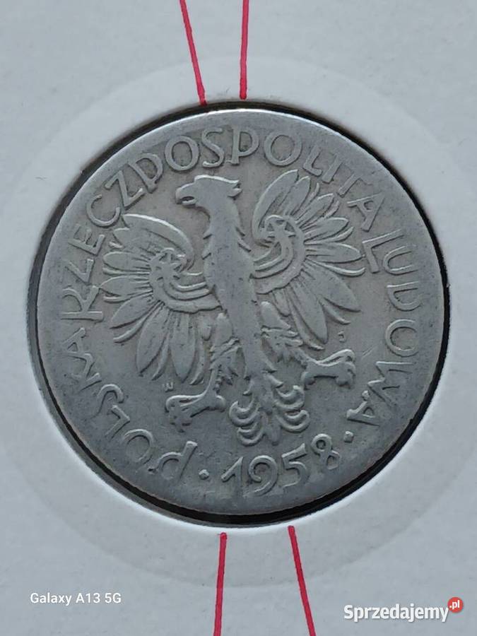 5 Złotych Rybak 1958 r Skrętka 2 Numizmatyka Konin
