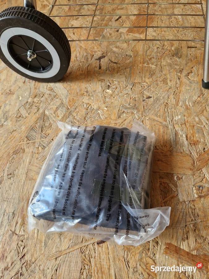 Grill węglowy okrągły z pokrywą i pokrowcem