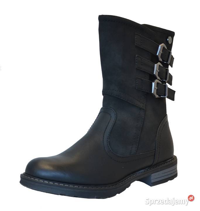 Czarne damskie ocieplane botki rozmiar 36 Żyrardów