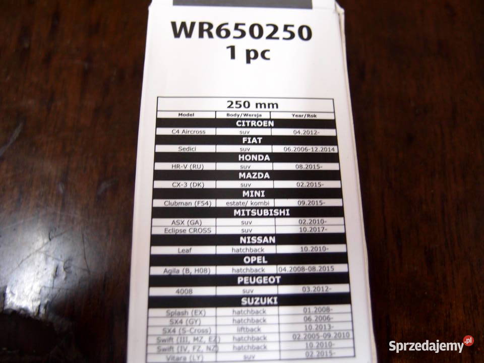 Pióro wycieraczki tylnej OXIMO WR650250 dł 250mm Łódź
