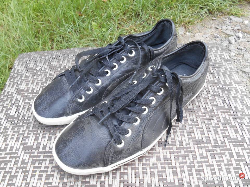 Męskie skórzane Buty 405 PUMA czarne 265 Sportowe Dębica