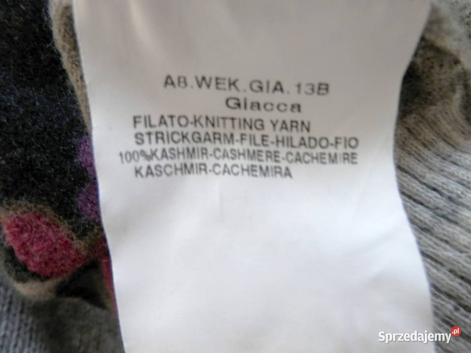 Sweter Kardigan Kaszmirowy 100 Kaszmir Włoski Łomża sprzedam