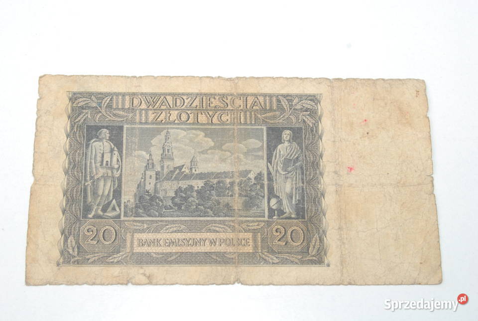 Stary banknot 20 złotych 1940 antyk unikat Cieszyn