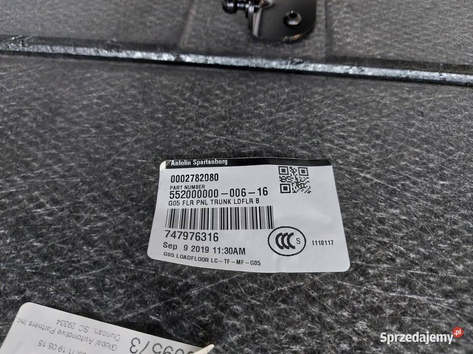 BMW G05 X5 30d 2019r WYKŁADZINA BAGAŻNIKA