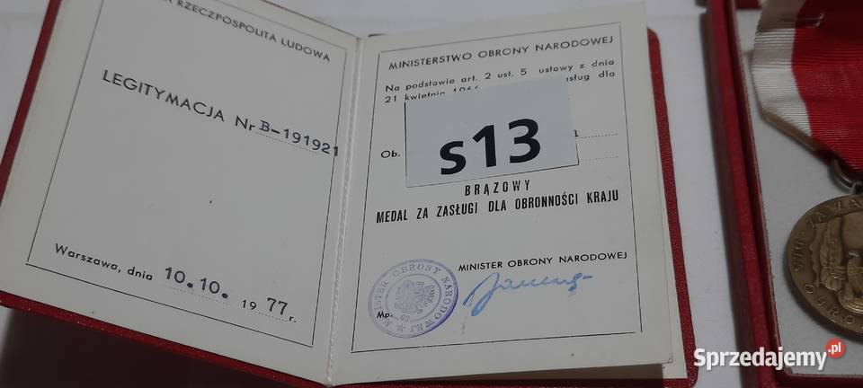 Brązowy medal zasługi obronności kraju s13 Warszawa
