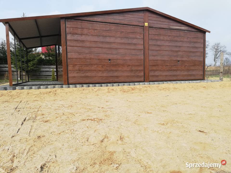 Garaż Blaszany GRAFITOWY zadaszenie TANIE Garaże Koszalin