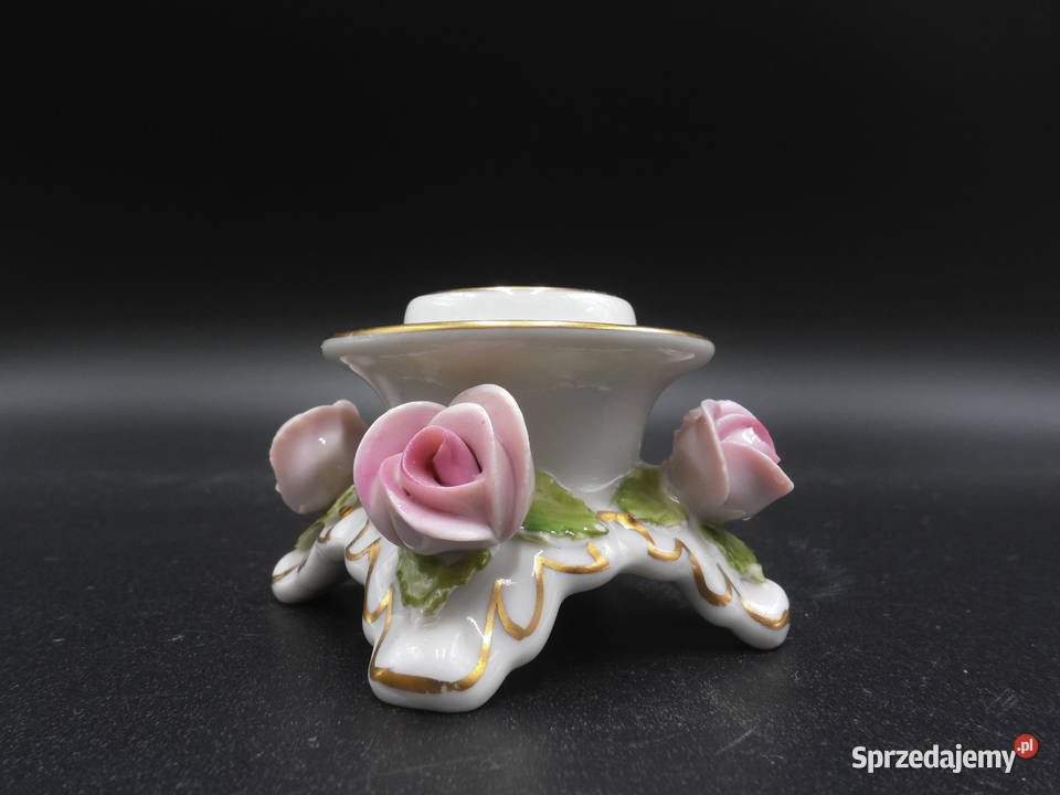 Świecznik porcelana AK Kaiser róże Raszków