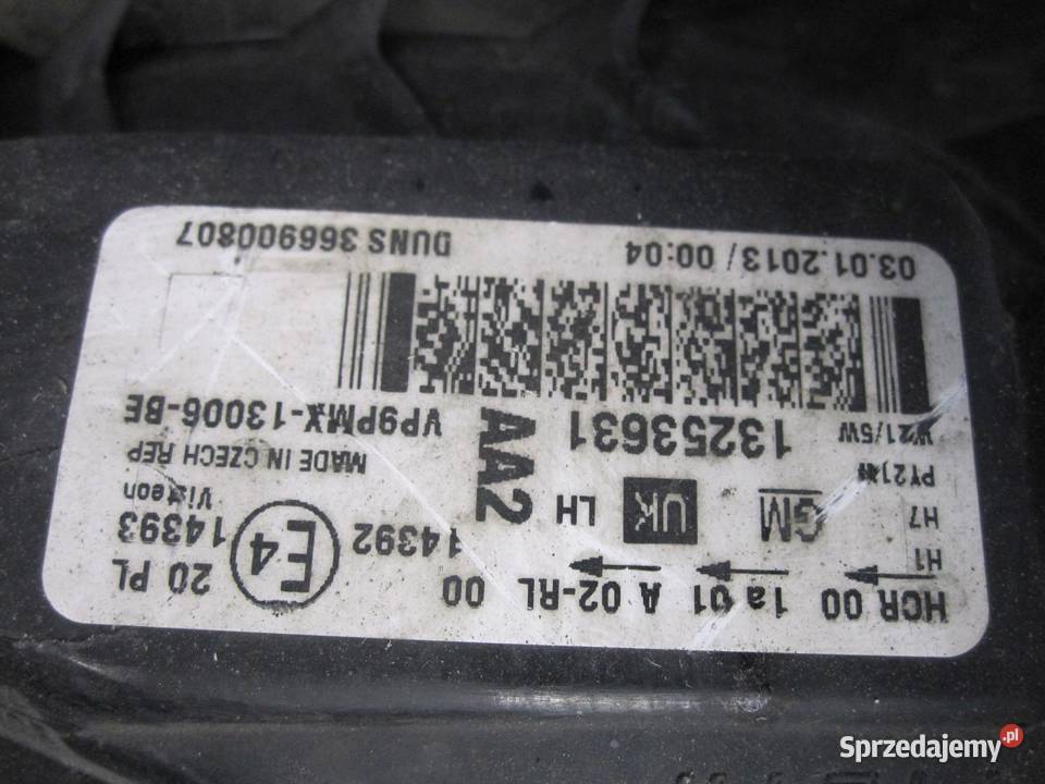 OPEL MERIVA B 13r lampa lewy przód 13253631 sprzedam