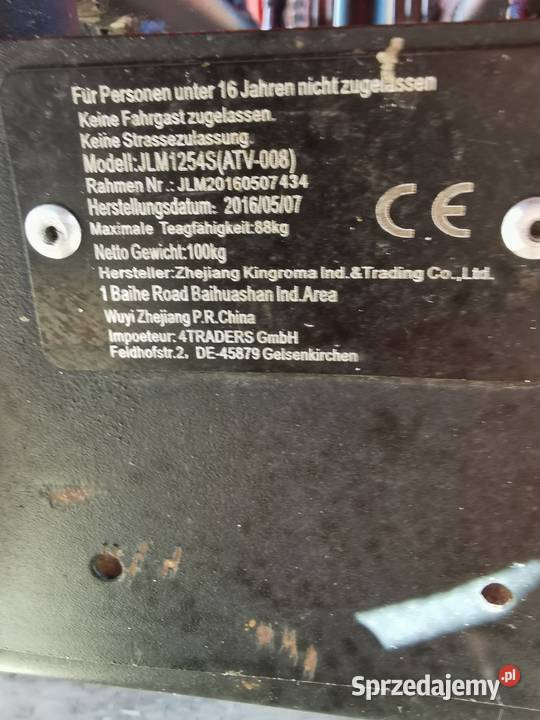 Quad 125 rama XXI biegi 31 koła 8 Miejska Górka