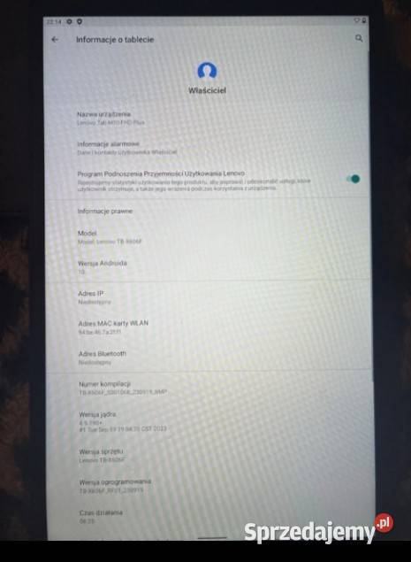Tablet Lenovo Orzesze