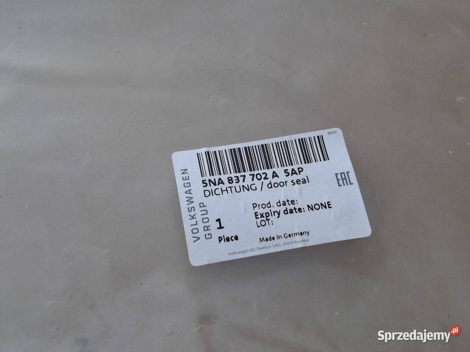 VW TIGUAN II TARRACO USZCZELKA DRZWI PRAWY PRZÓD Uszczelki Uszczelki Bieleń sprzedam