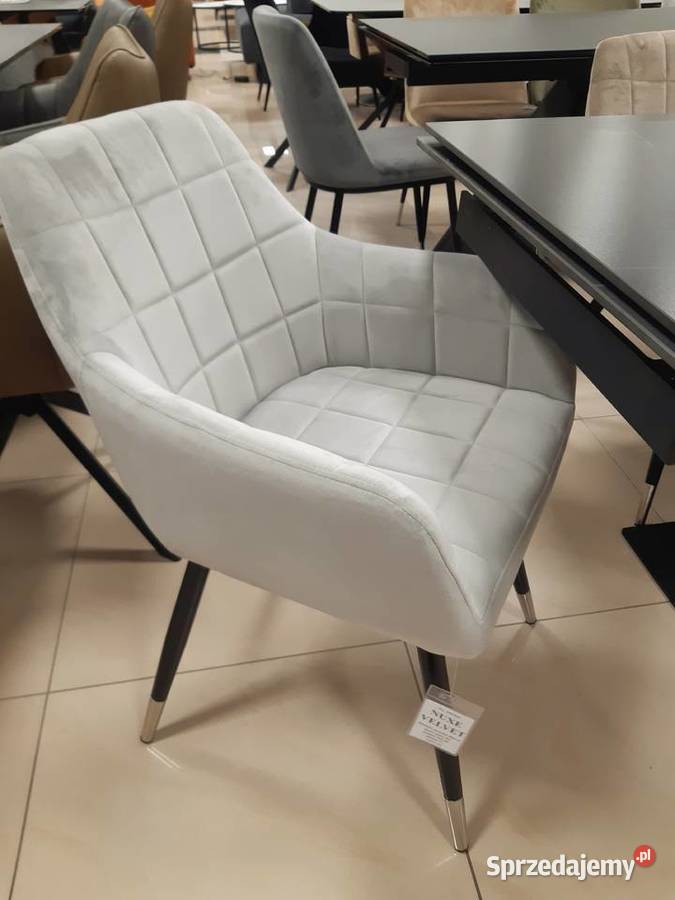 KRZESŁA FOTELOWE SZARE WELUR GLAMOUR LOFT Ostrowiec Świętokrzyski