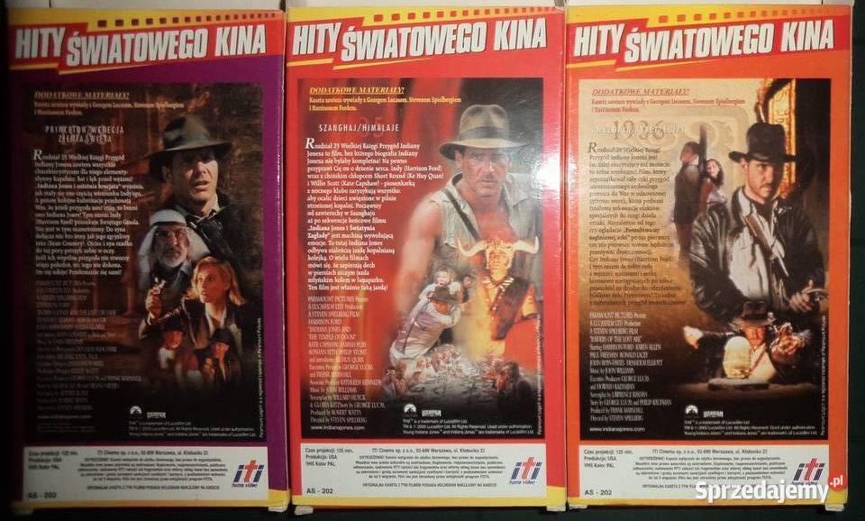 Indiana Jones 3 kasety VHS Harrison Ford wysyłka podkarpackie Rzeszów