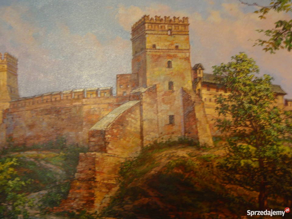 Sygnowany Obraz olejny ZAMEK W ŁUCKU KRESY WOŁYŃ dolnośląskie Wrocław