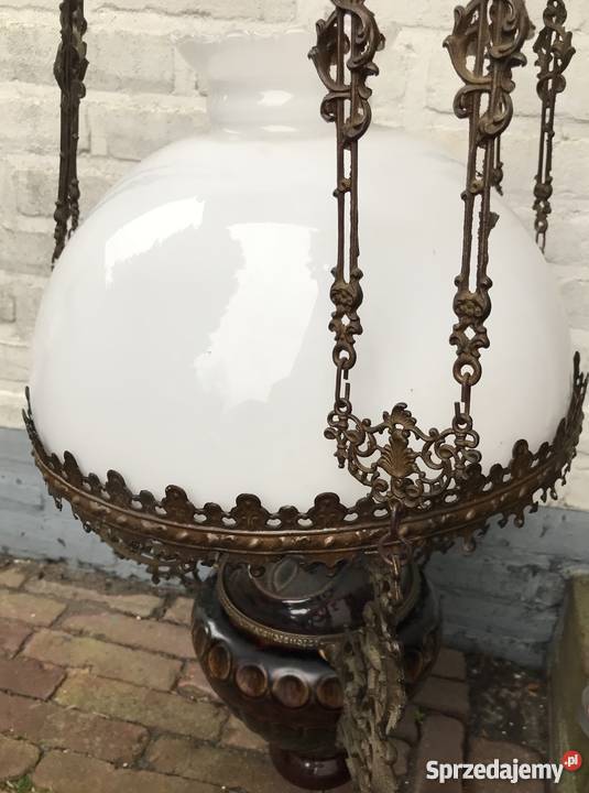 Przepiekny żyrandol lampa naftowa porcelanowy Antyki, Sztuka, Kolekcje dolnośląskie Bystrzyca Kłodzka