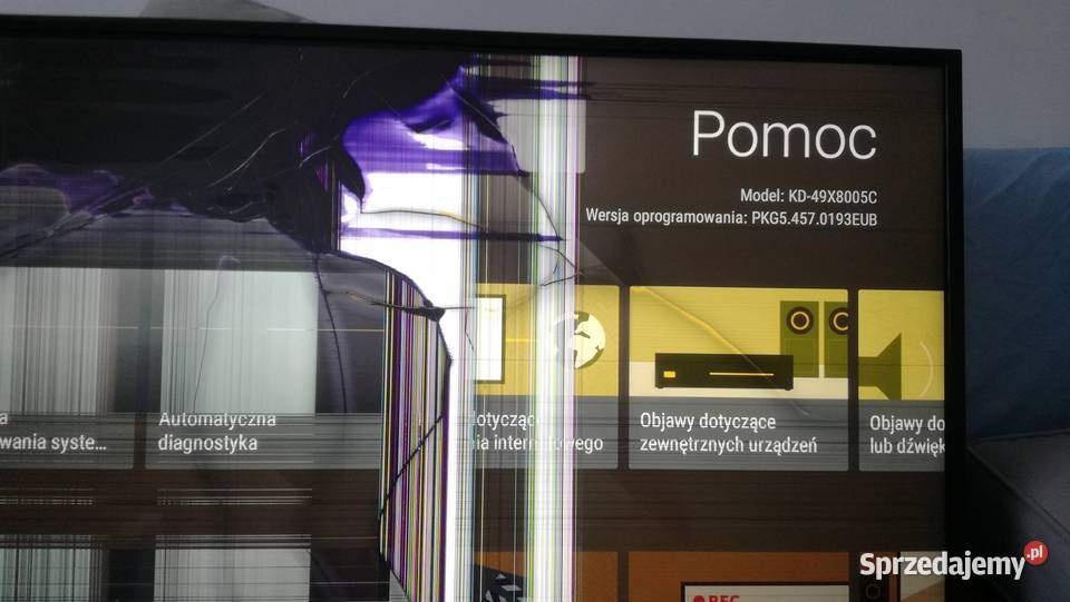 Uszkodzony SONY KD 49X8005C Uszkodzona matryca Częstochowa
