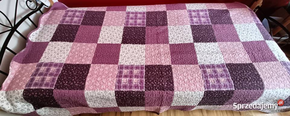 Duża wielokolorowa unikatowa dwustronna narzuta