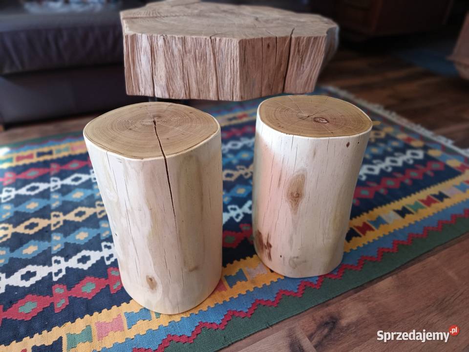 Stołek akacjowy z pnia 26cm Trzciel